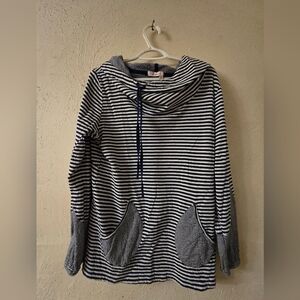 Fresh Produce Navy and White Striped Top